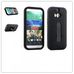 HTC One M8 Armor Hybrid Case with Stand (Black Black)